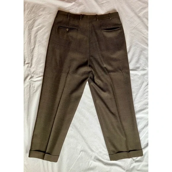 Vintage Nordstrom JD Britches Men's Pleated Pants 100% Wool Made in USA Size 34 - Picture 3 of 6